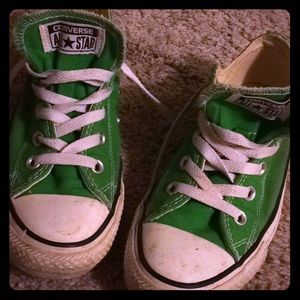Green and white converse